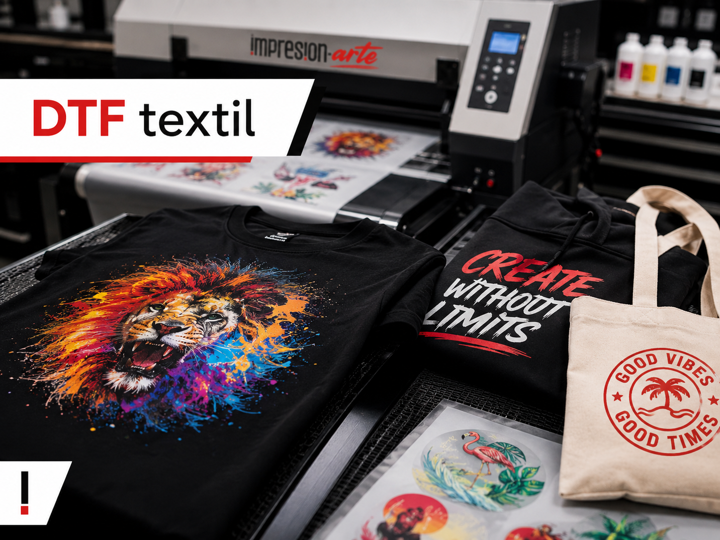 DTF textil para camisetas, tote bags y ropa personalizada